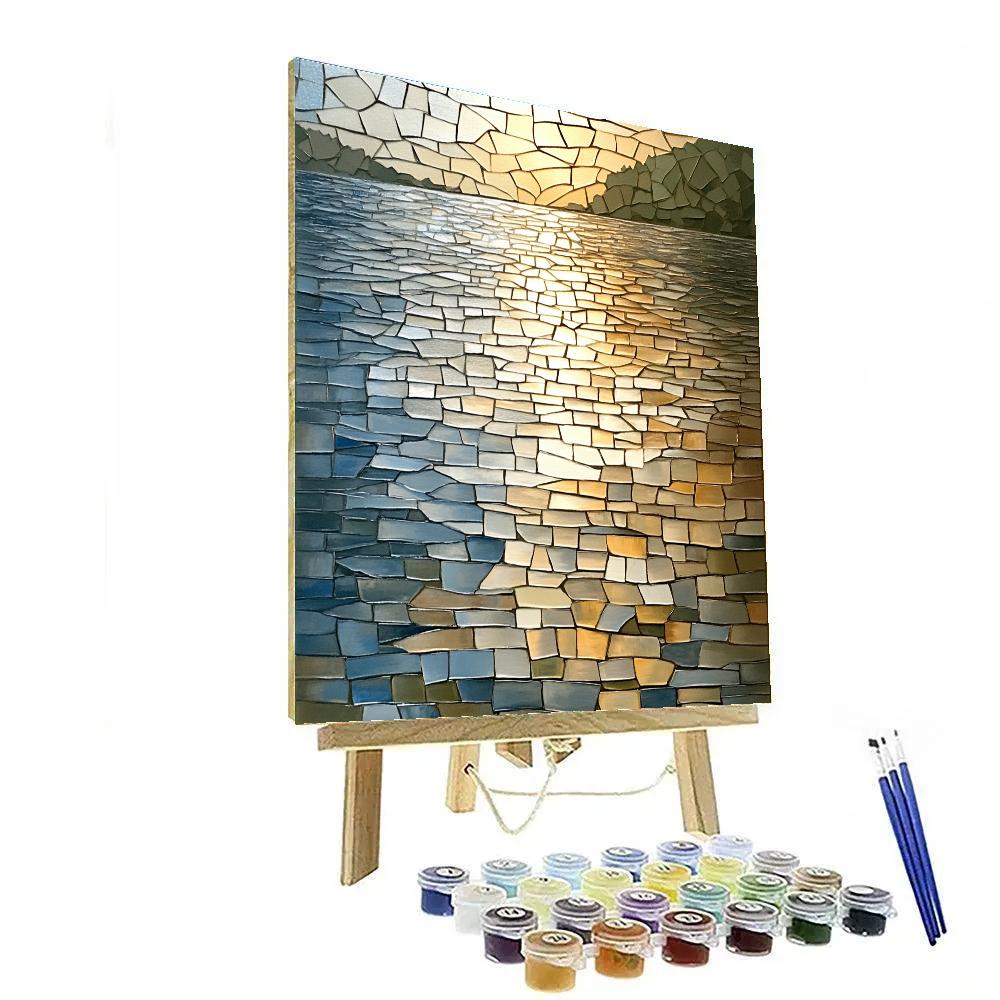 Jean-Paul Riopelle Inspired Reflections As Abstract Tessellations paint by number