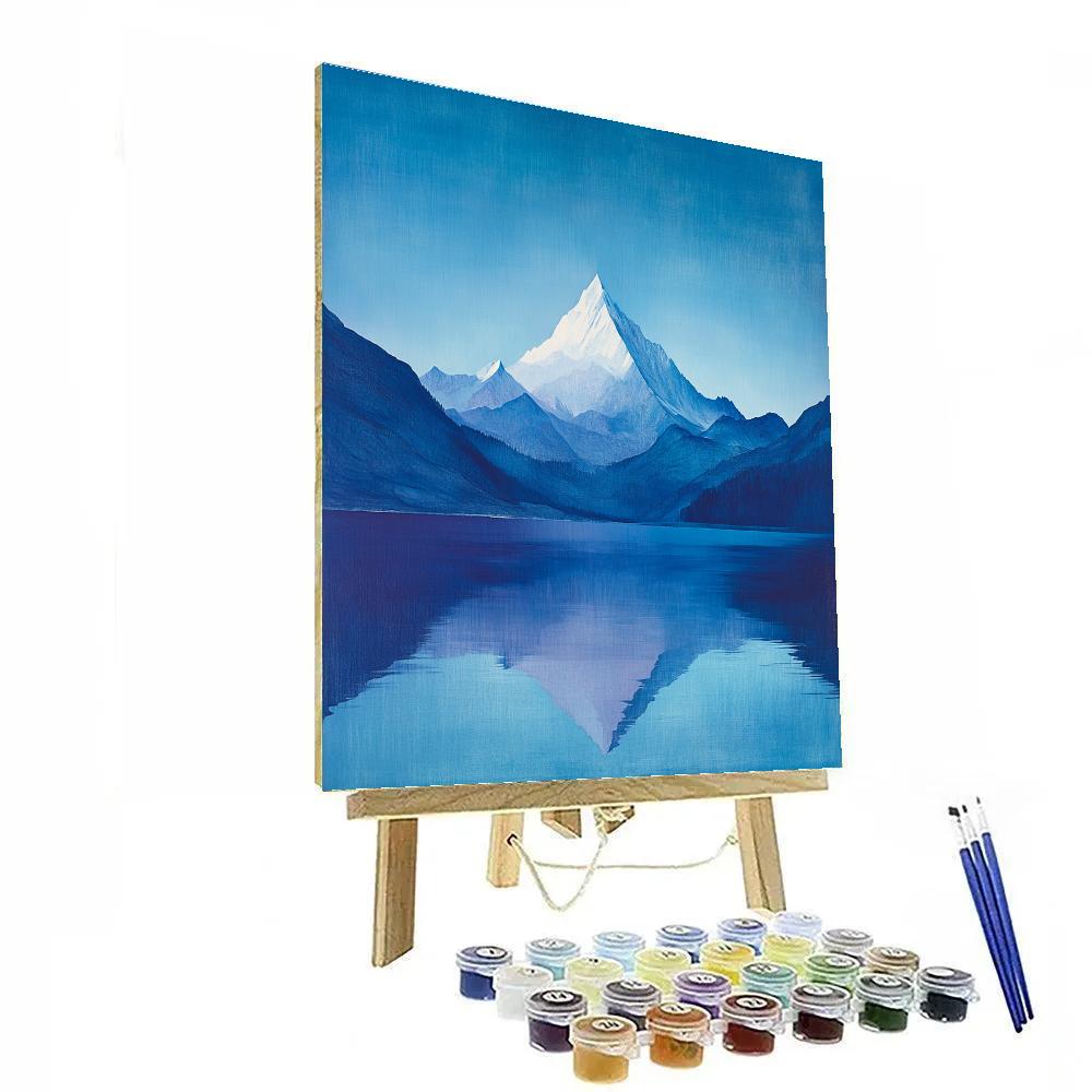 Lawren Harris Inspired Snowcapped Mountain Under Clear Sky paint by number