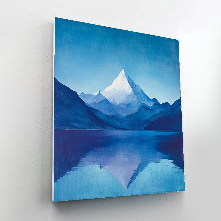 Lawren Harris Inspired Snowcapped Mountain Under Clear Sky paint by number