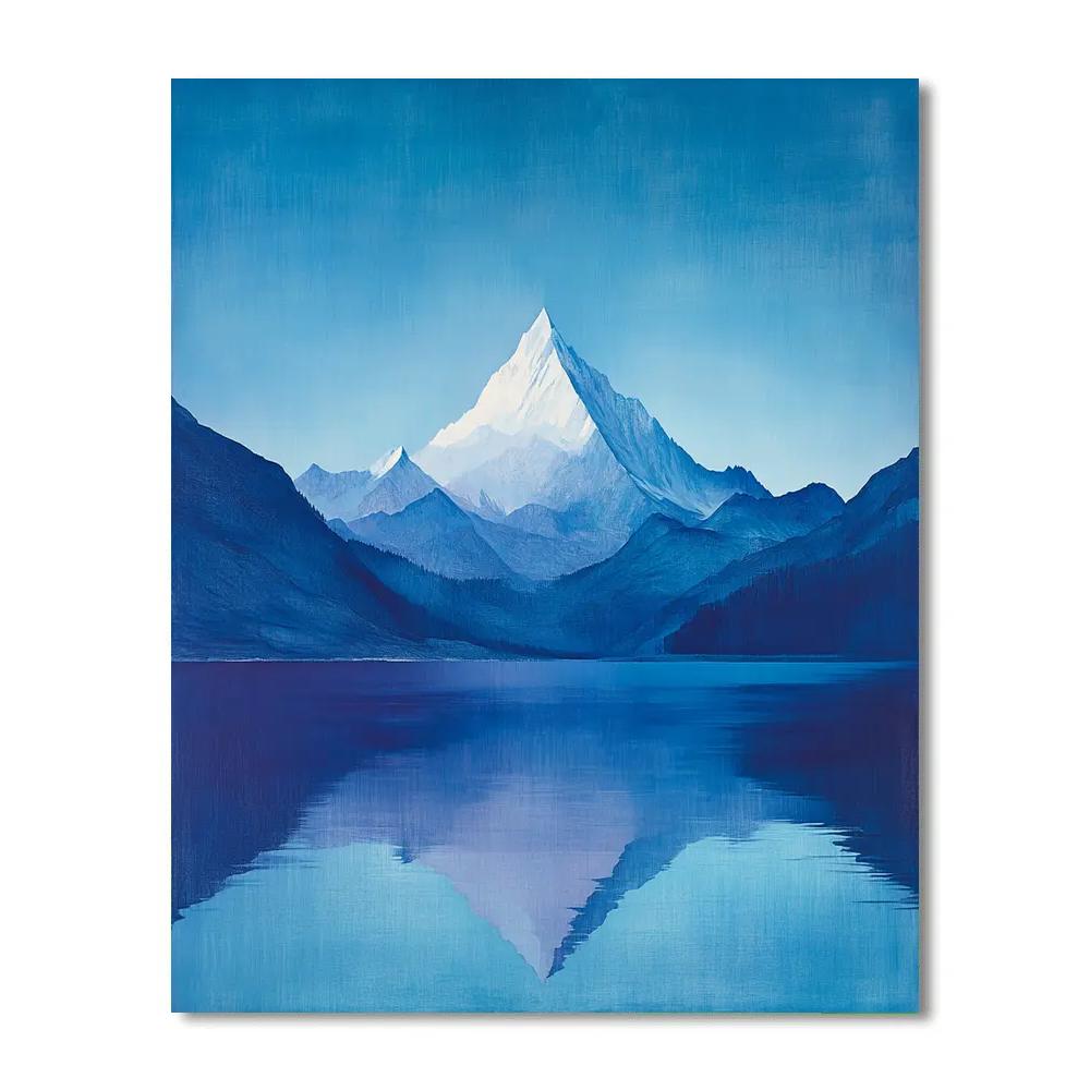 Lawren Harris Inspired Snowcapped Mountain Under Clear Sky paint by number