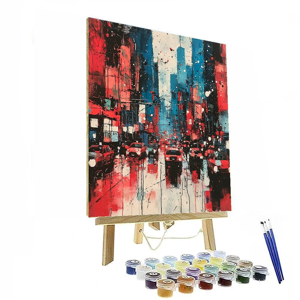 Jackson Pollock Inspired Chaotic Cityscape Numbered painting kits