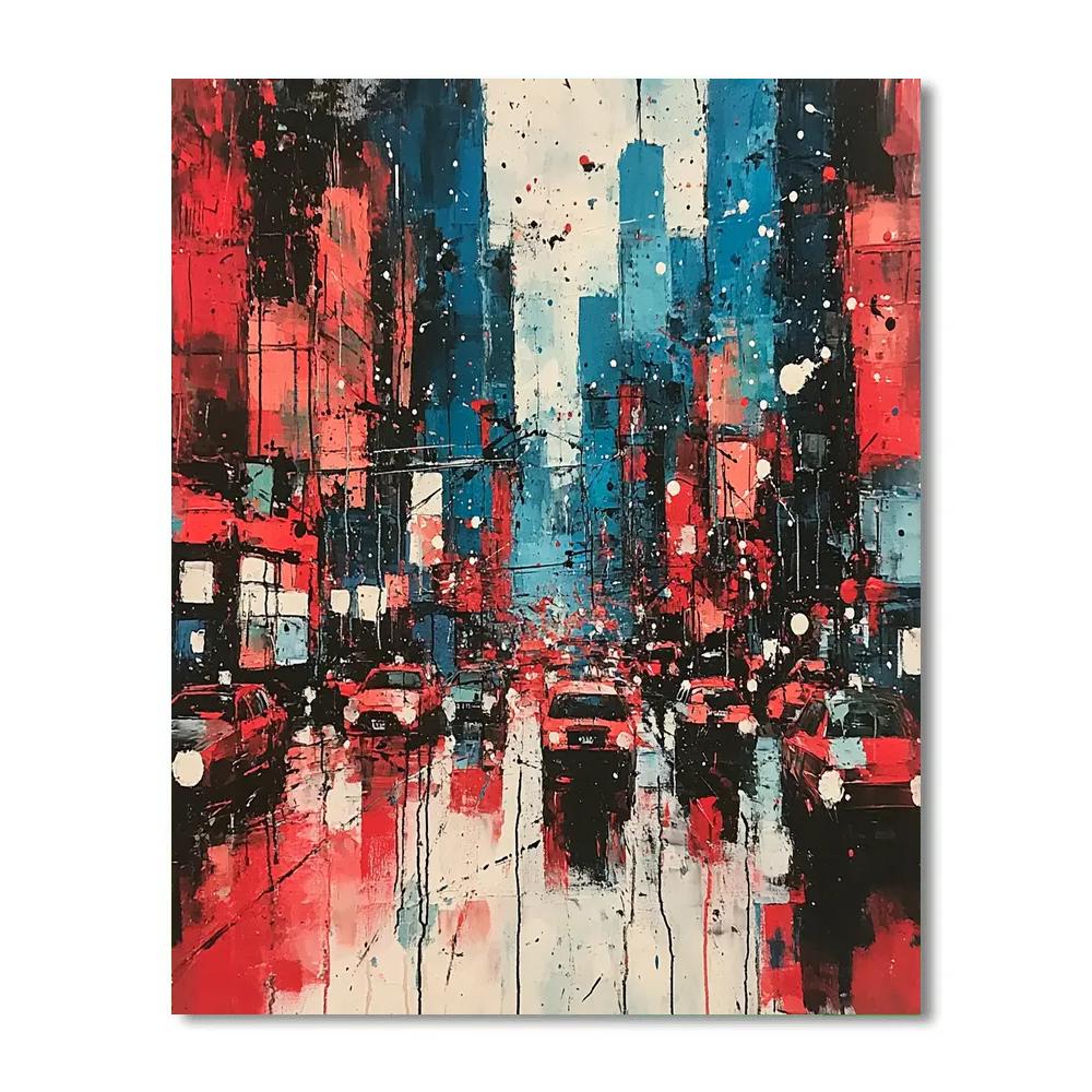 Jackson Pollock Inspired Chaotic Cityscape Numbered painting kits