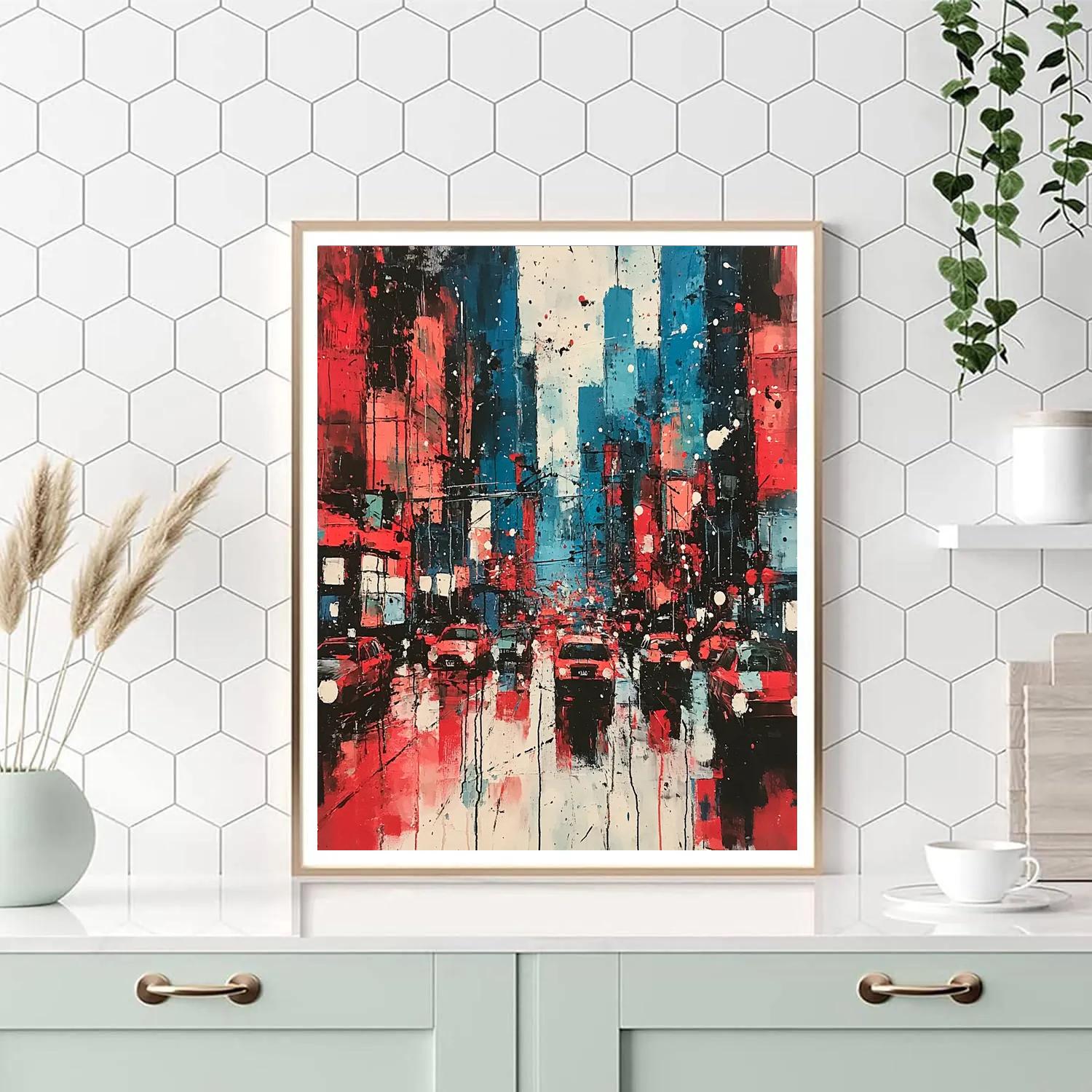Jackson Pollock Inspired Chaotic Cityscape Numbered painting kits