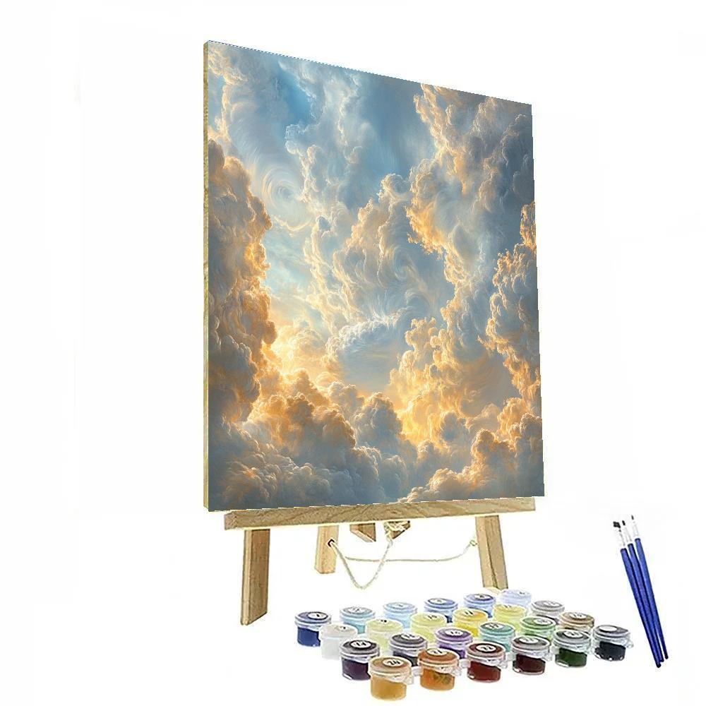 Michelangelo Inspired Ethereal Skyscape Number painting