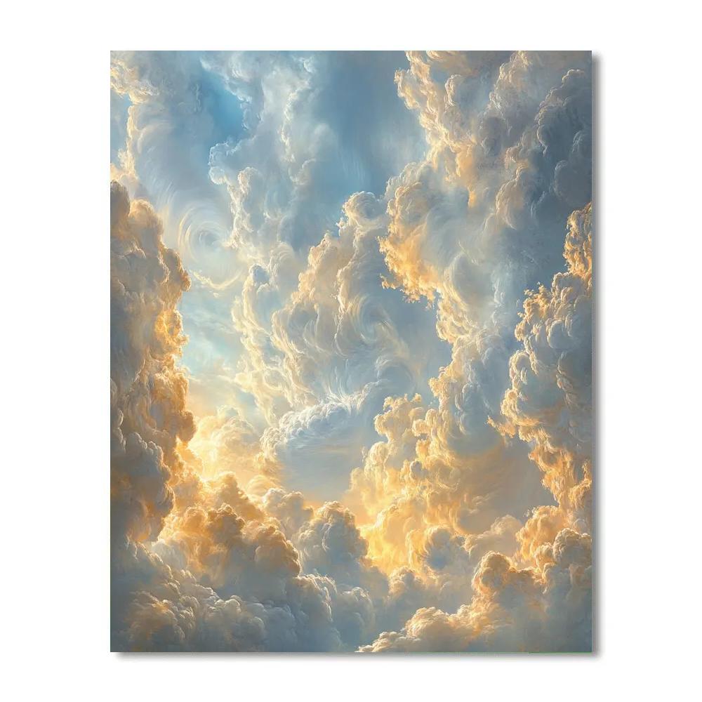 Michelangelo Inspired Ethereal Skyscape Number painting