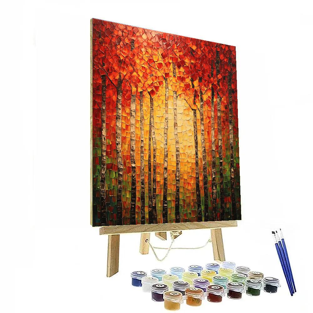 Jean-Paul Riopelle Inspired Fiery Autumn Canopy Painting by numbers kit