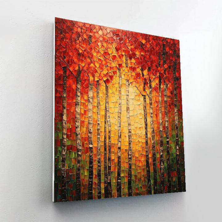 Jean-Paul Riopelle Inspired Fiery Autumn Canopy Painting by numbers kit