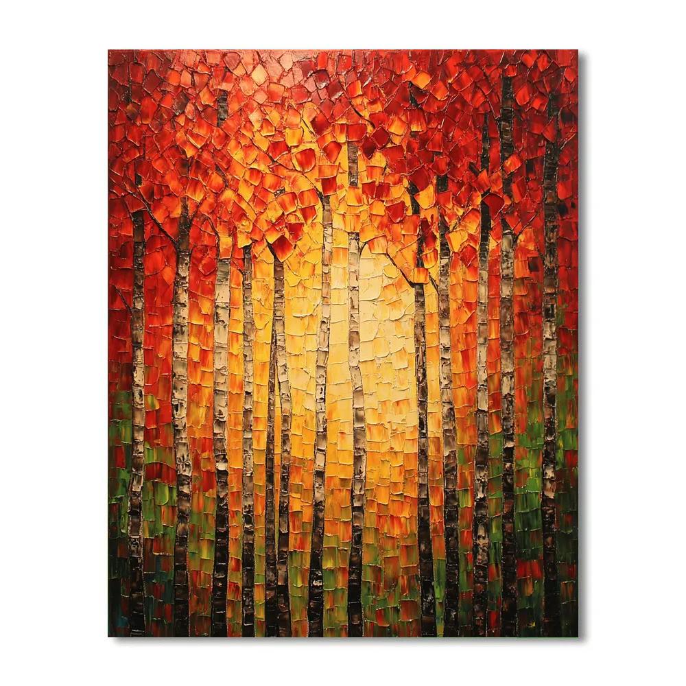 Jean-Paul Riopelle Inspired Fiery Autumn Canopy Painting by numbers kit