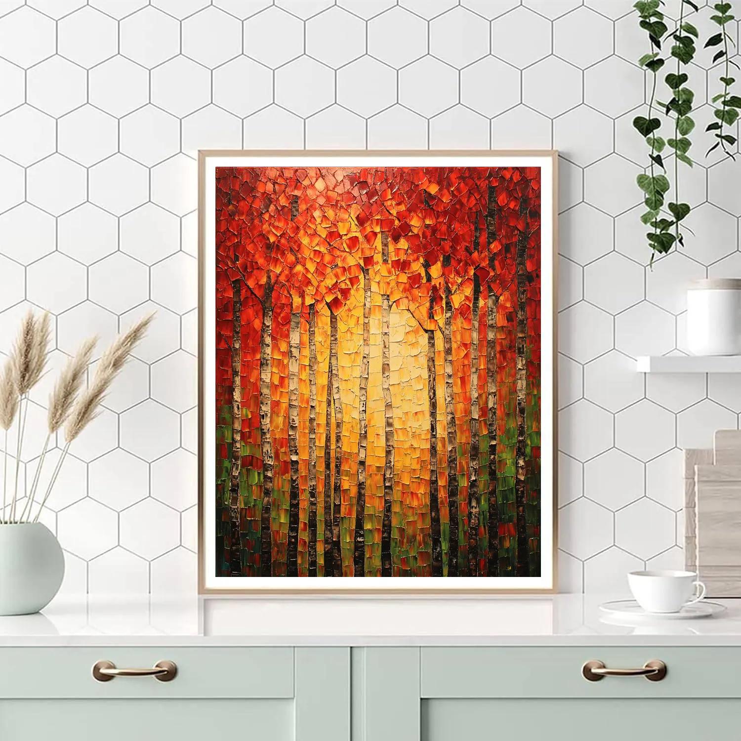 Jean-Paul Riopelle Inspired Fiery Autumn Canopy Painting by numbers kit