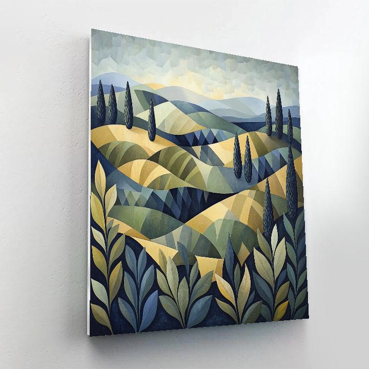 Pablo Picasso Inspired Cubist Olive Grove Landscape painting number kit