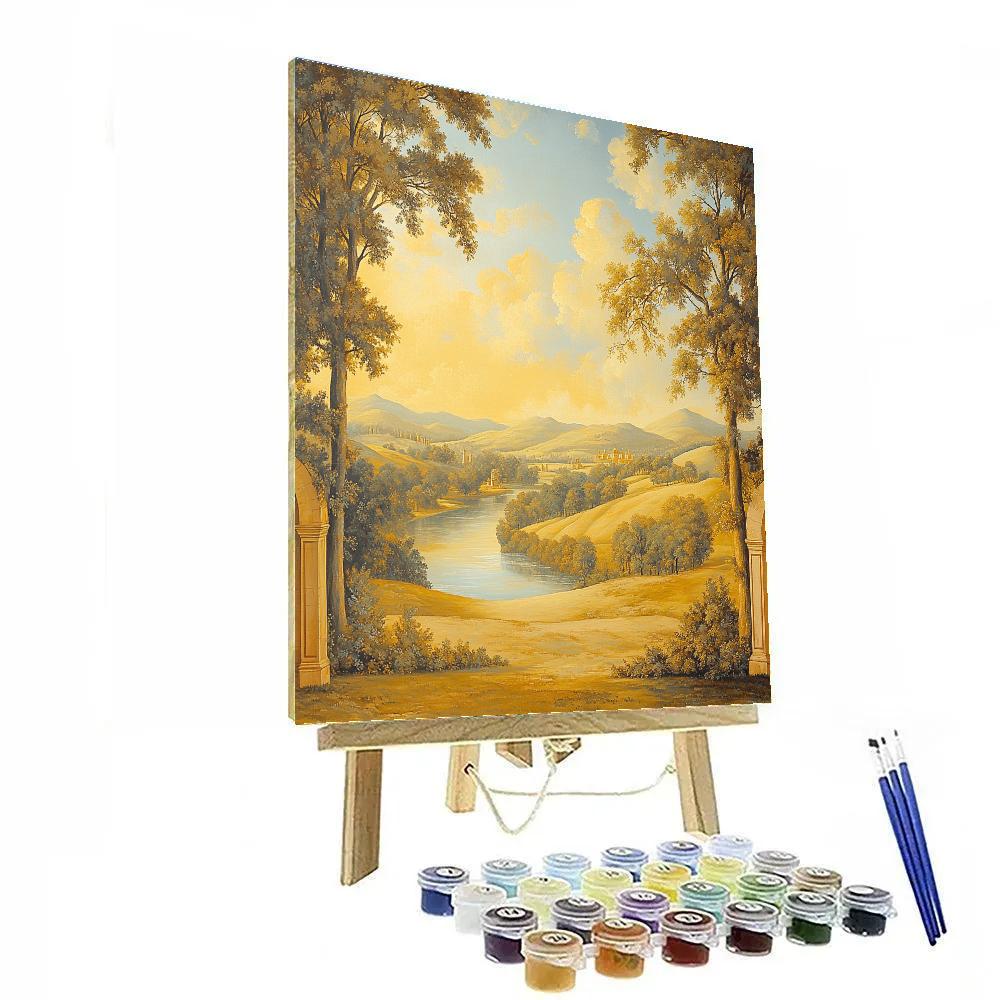 Raphael Inspired Tranquil Renaissance Hillside painting number kit
