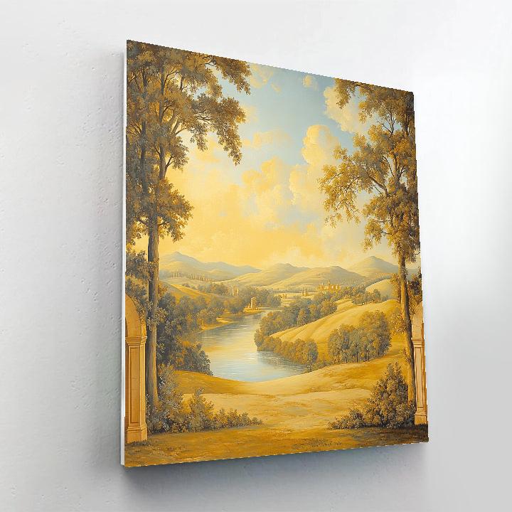 Raphael Inspired Tranquil Renaissance Hillside painting number kit
