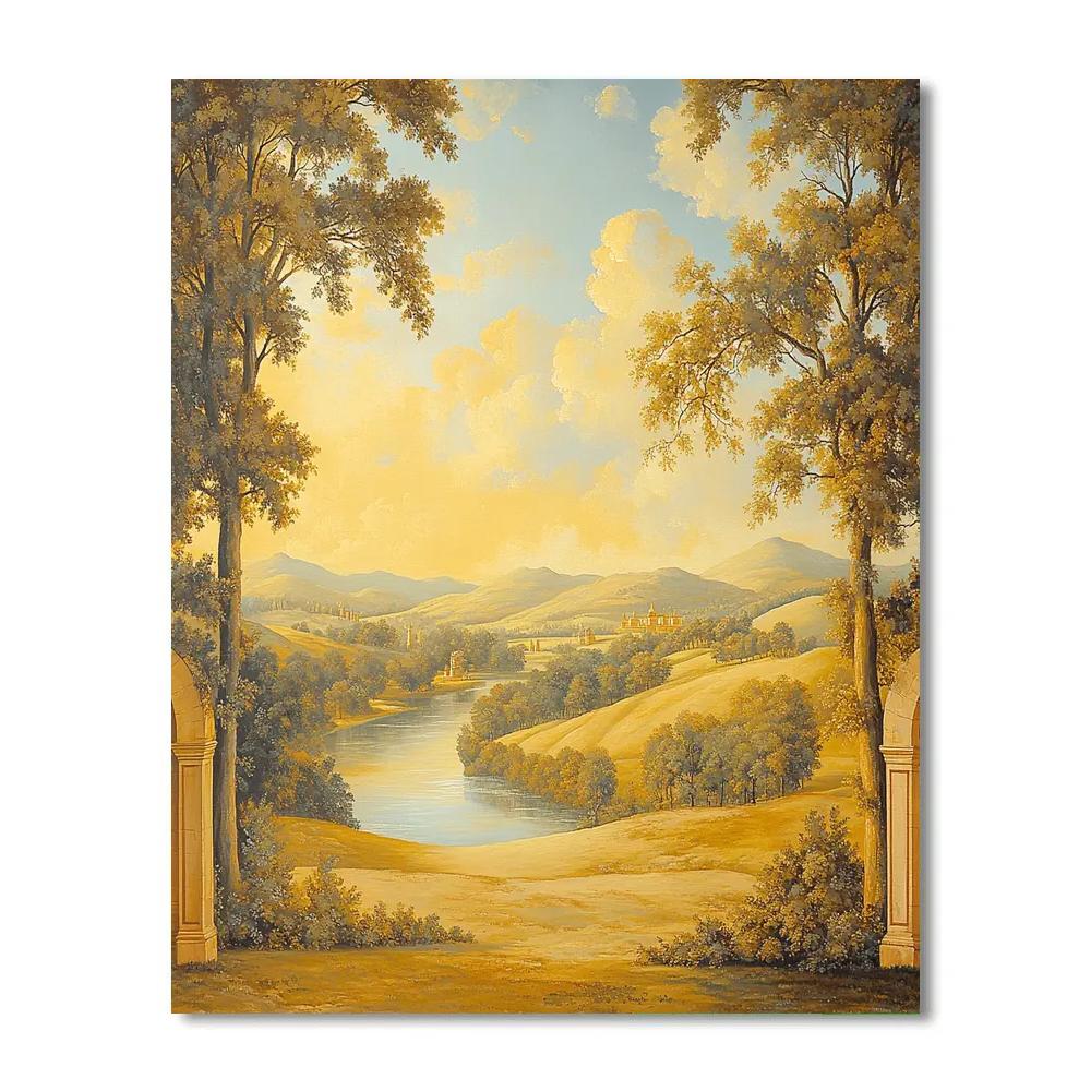 Raphael Inspired Tranquil Renaissance Hillside painting number kit