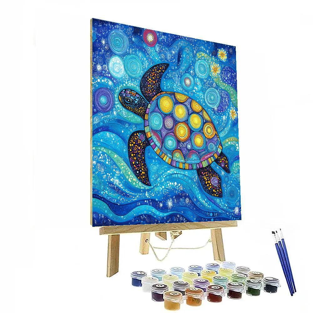 Norval Morrisseau Inspired Turtle Of The Celestial Waters painting number kit