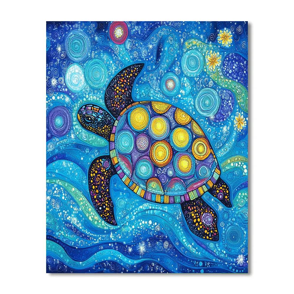 Norval Morrisseau Inspired Turtle Of The Celestial Waters painting number kit
