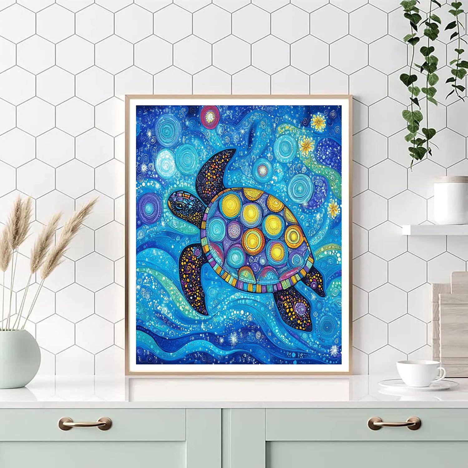 Norval Morrisseau Inspired Turtle Of The Celestial Waters painting number kit