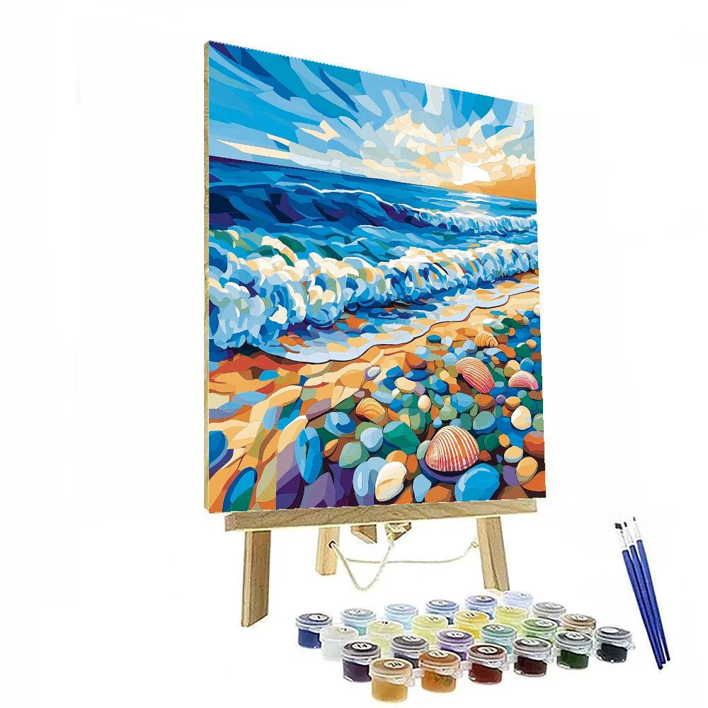 Pablo Picasso Inspired Angular Coastal Abstraction DIY paint by numbers