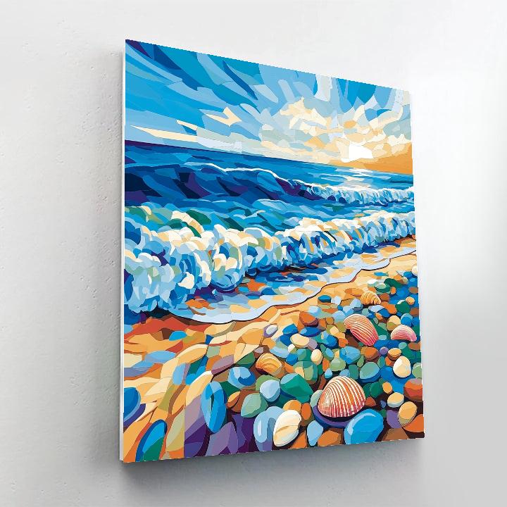 Pablo Picasso Inspired Angular Coastal Abstraction DIY paint by numbers