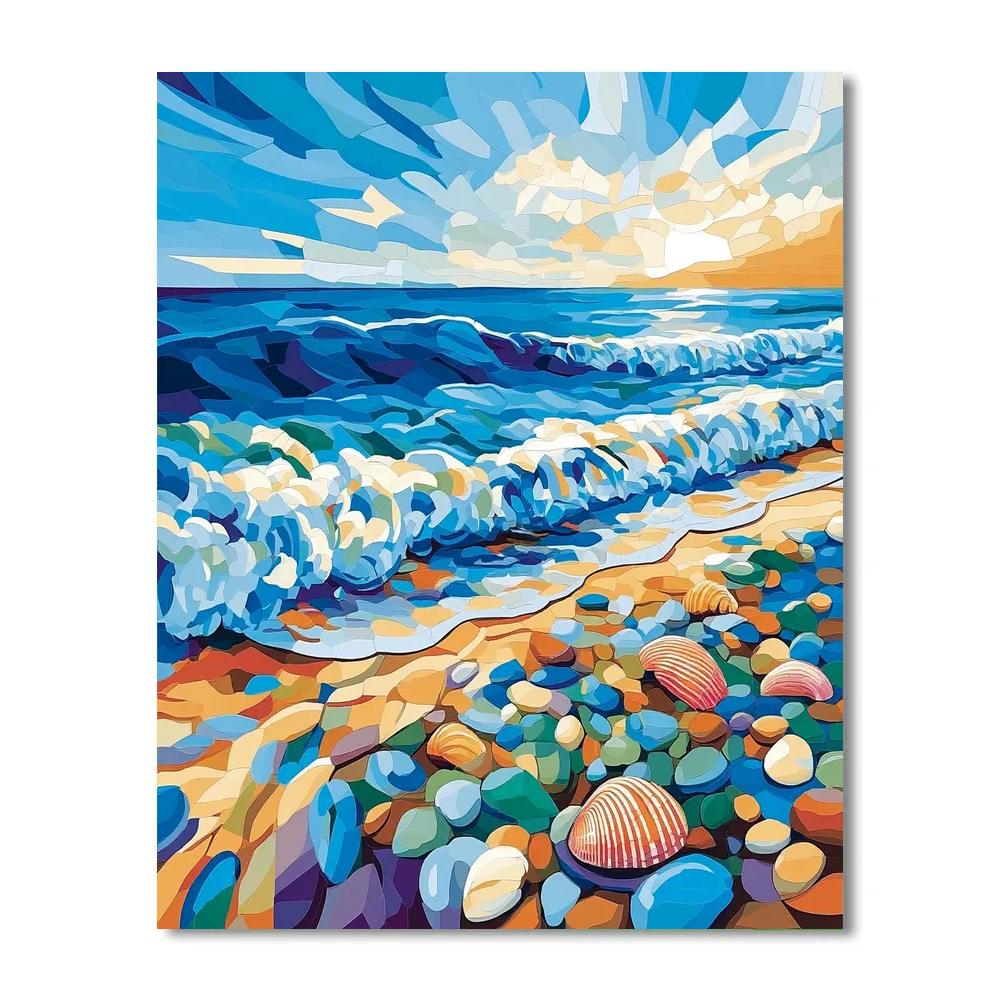 Pablo Picasso Inspired Angular Coastal Abstraction DIY paint by numbers