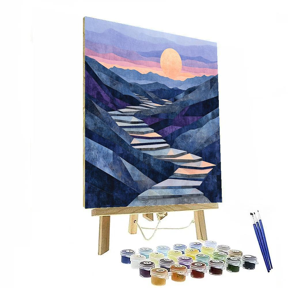 Pablo Picasso Inspired Fragmented Mountain Dusk Numbered painting kits