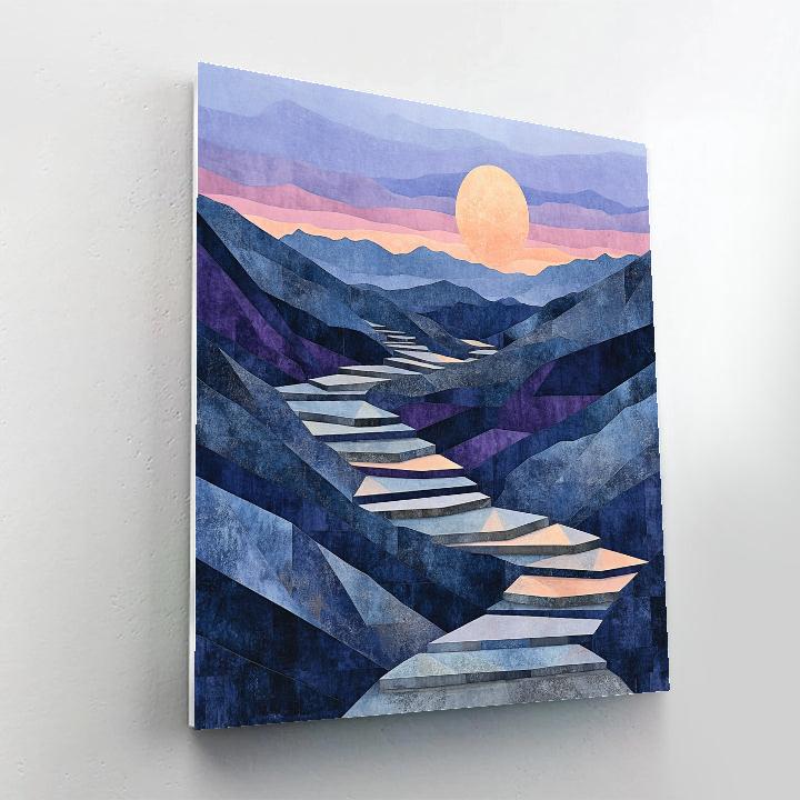 Pablo Picasso Inspired Fragmented Mountain Dusk Numbered painting kits