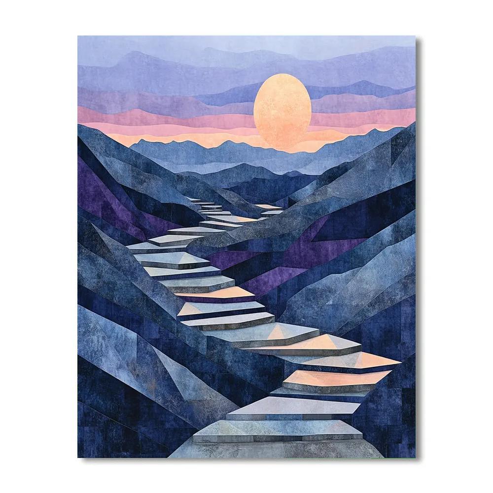 Pablo Picasso Inspired Fragmented Mountain Dusk Numbered painting kits