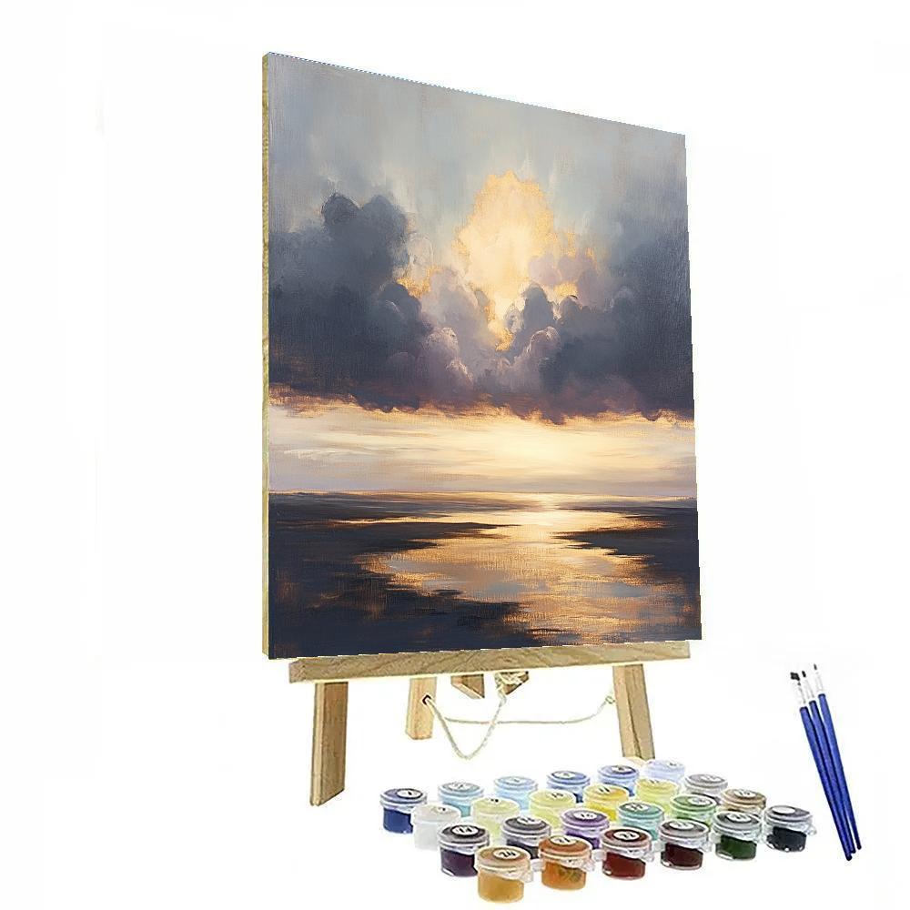 Rembrandt Inspired Dramatic Cloudscape With Luminous Horizon DIY paint by numbers