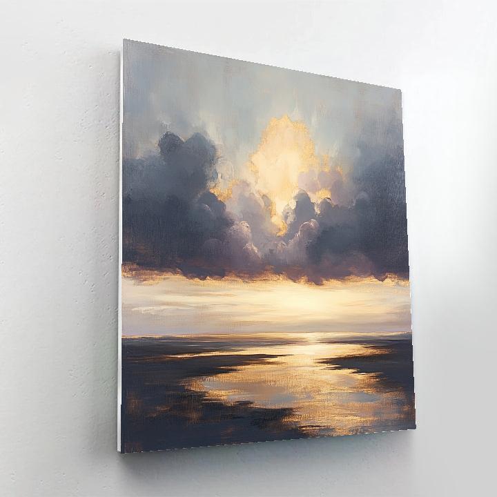 Rembrandt Inspired Dramatic Cloudscape With Luminous Horizon DIY paint by numbers