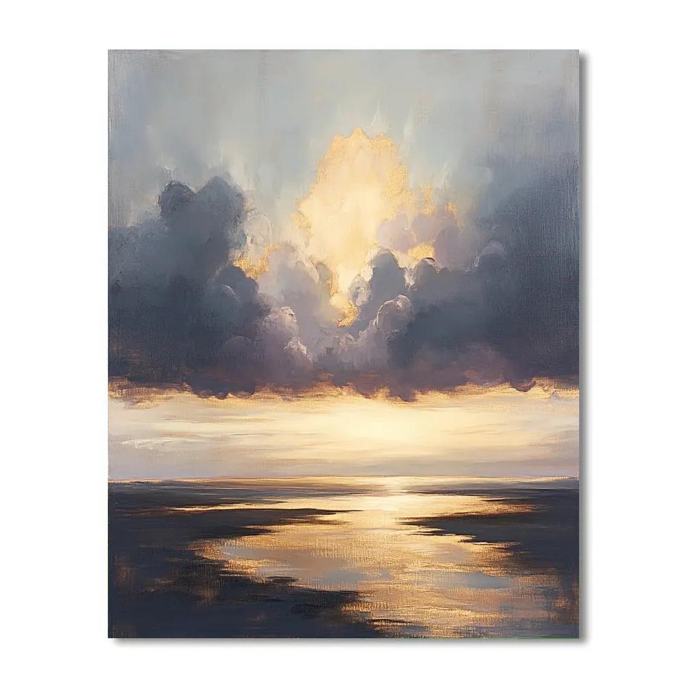 Rembrandt Inspired Dramatic Cloudscape With Luminous Horizon DIY paint by numbers