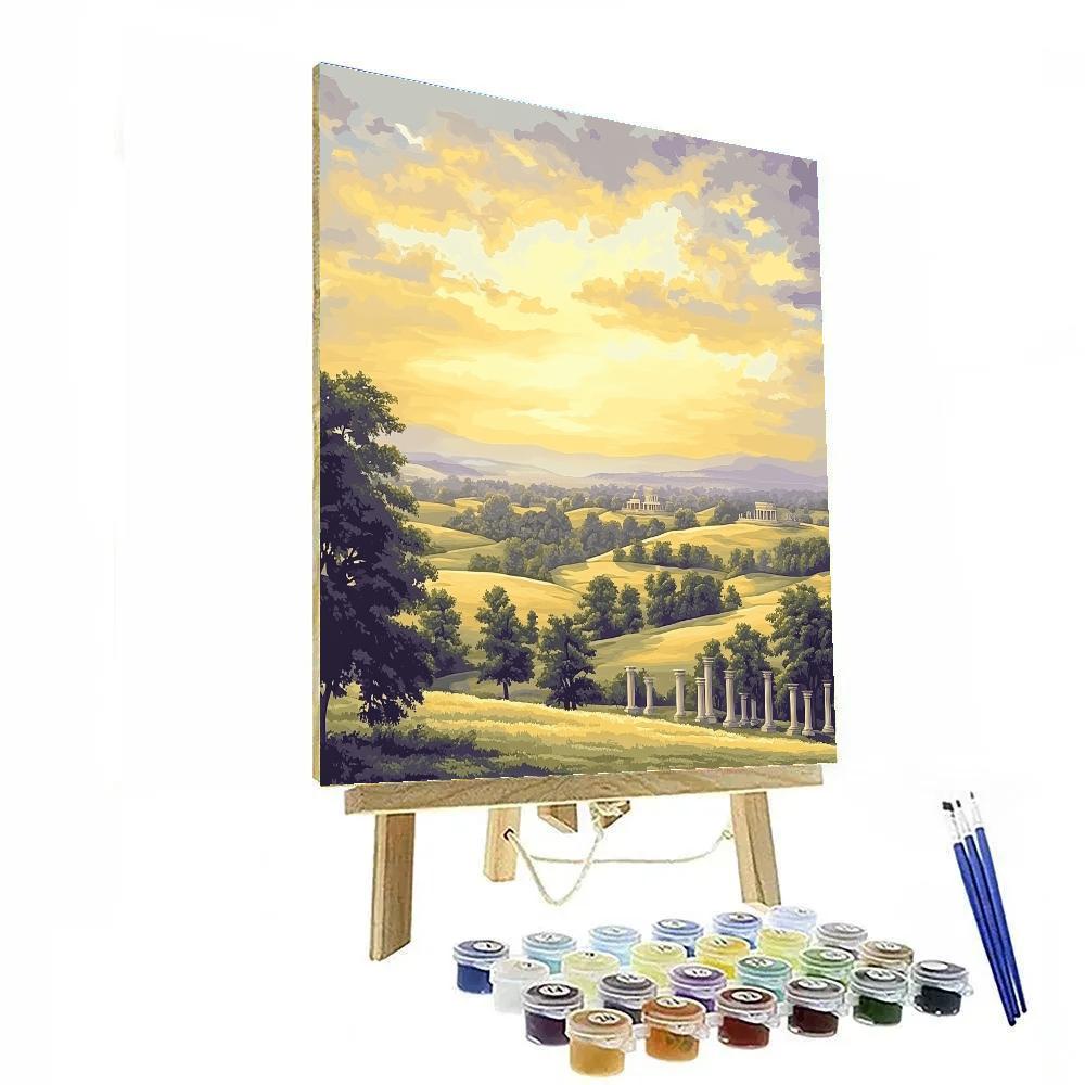 Raphael Inspired Harmonious Sunrise Over Rolling Plains painting number kit