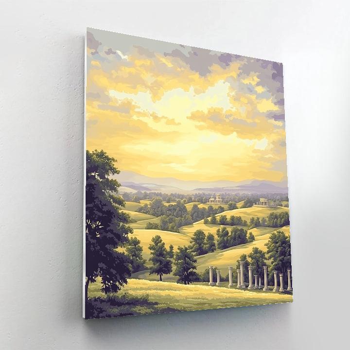 Raphael Inspired Harmonious Sunrise Over Rolling Plains painting number kit