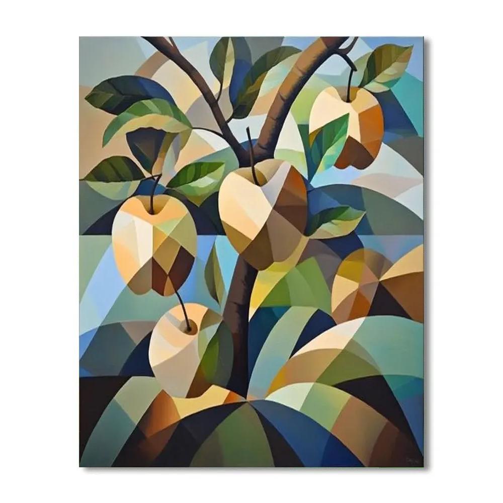 Pablo Picasso Inspired Cubist Fragmented Orchard paint by numbers