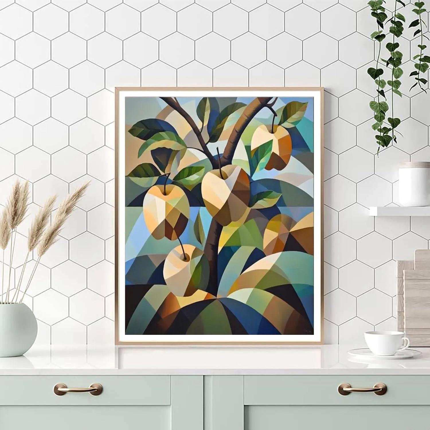 Pablo Picasso Inspired Cubist Fragmented Orchard paint by numbers