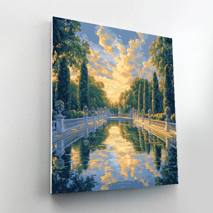 Raphael Inspired Idealized Garden With Reflecting Pool Painting by numbers kit