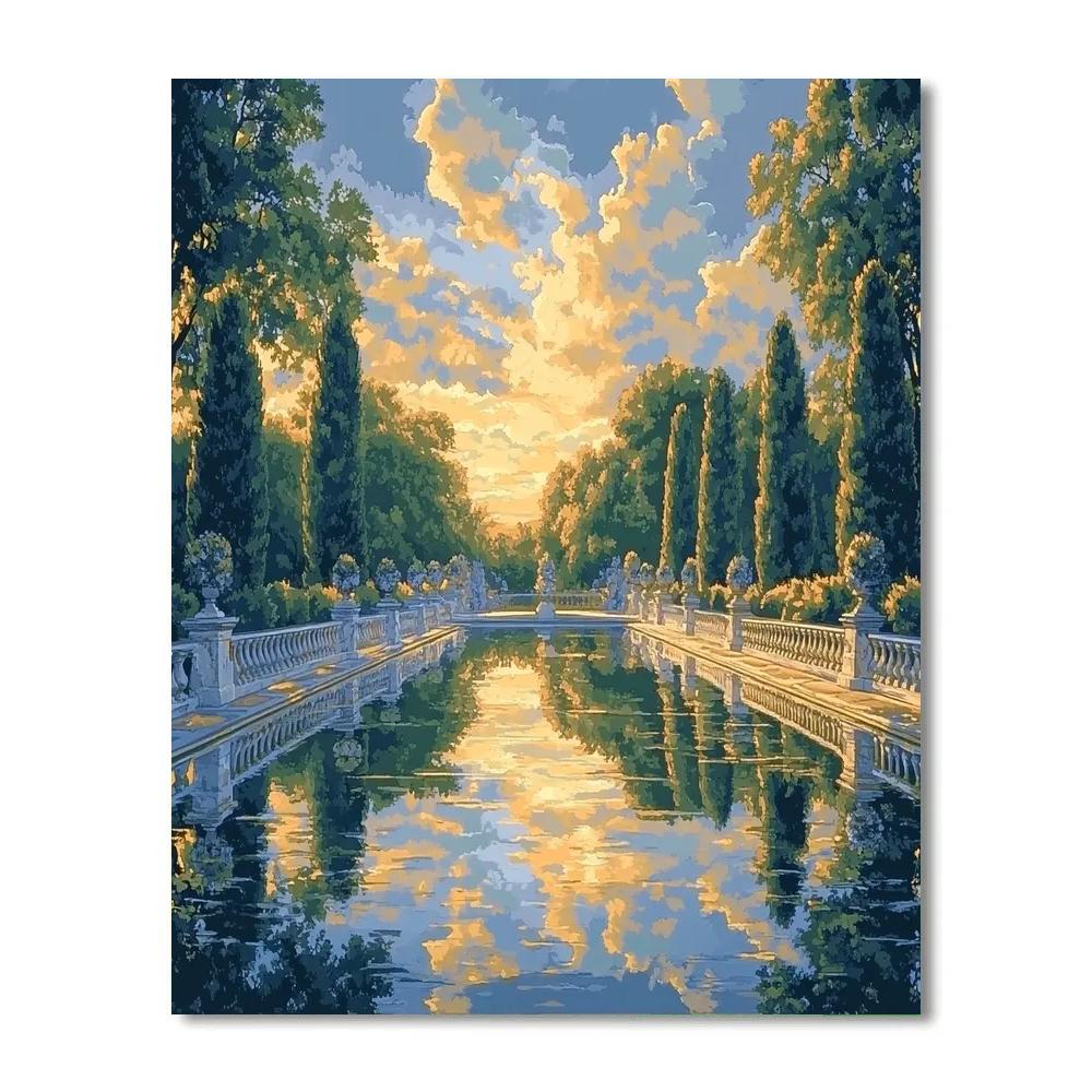Raphael Inspired Idealized Garden With Reflecting Pool Painting by numbers kit