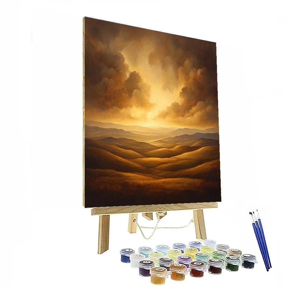 Rembrandt Inspired Twilight Over Rolling Dutch Hills DIY paint by numbers