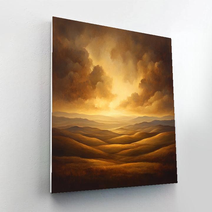 Rembrandt Inspired Twilight Over Rolling Dutch Hills DIY paint by numbers