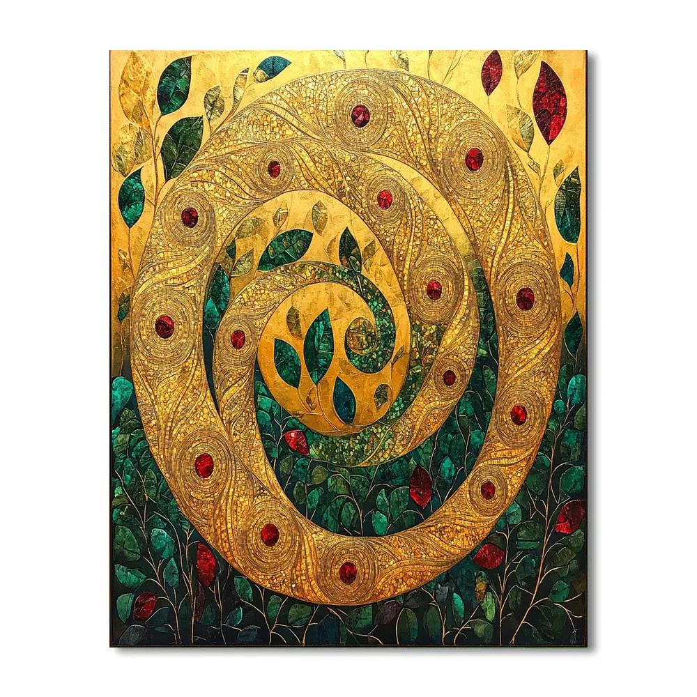 Gustav Klimt Inspired Golden Spiral Garden Painting by numbers kit