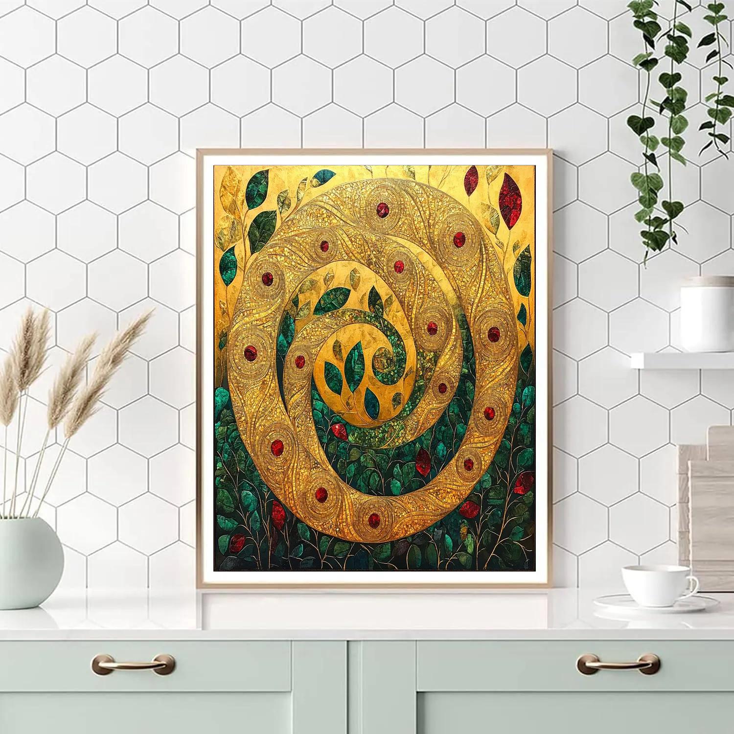 Gustav Klimt Inspired Golden Spiral Garden Painting by numbers kit