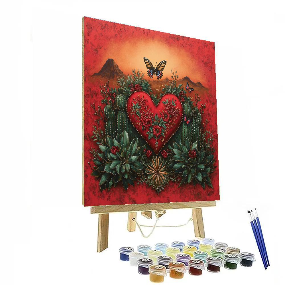 Frida Kahlo Inspired Resilient Heart painting number kit