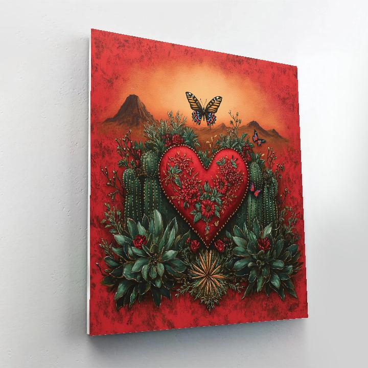 Frida Kahlo Inspired Resilient Heart painting number kit