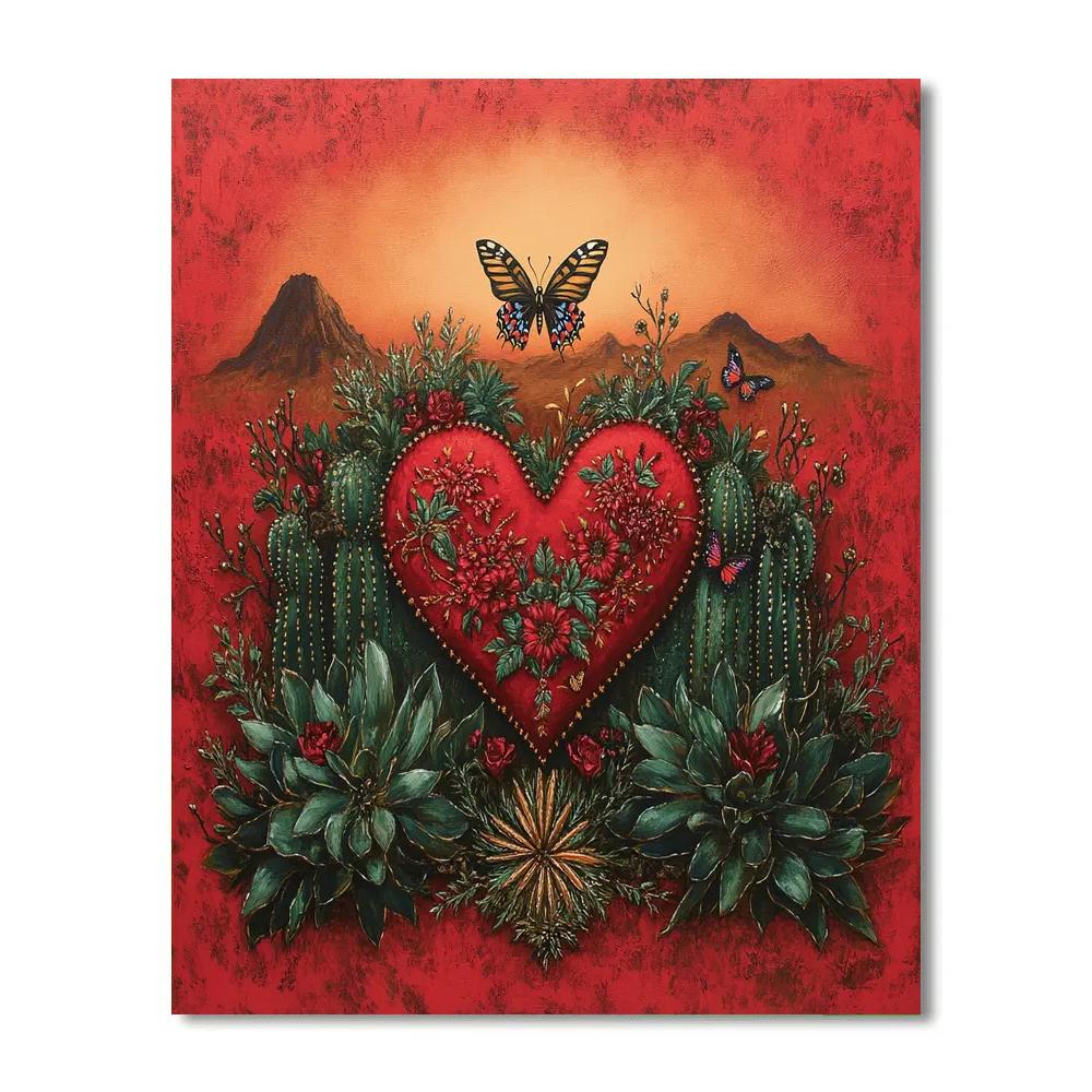 Frida Kahlo Inspired Resilient Heart painting number kit