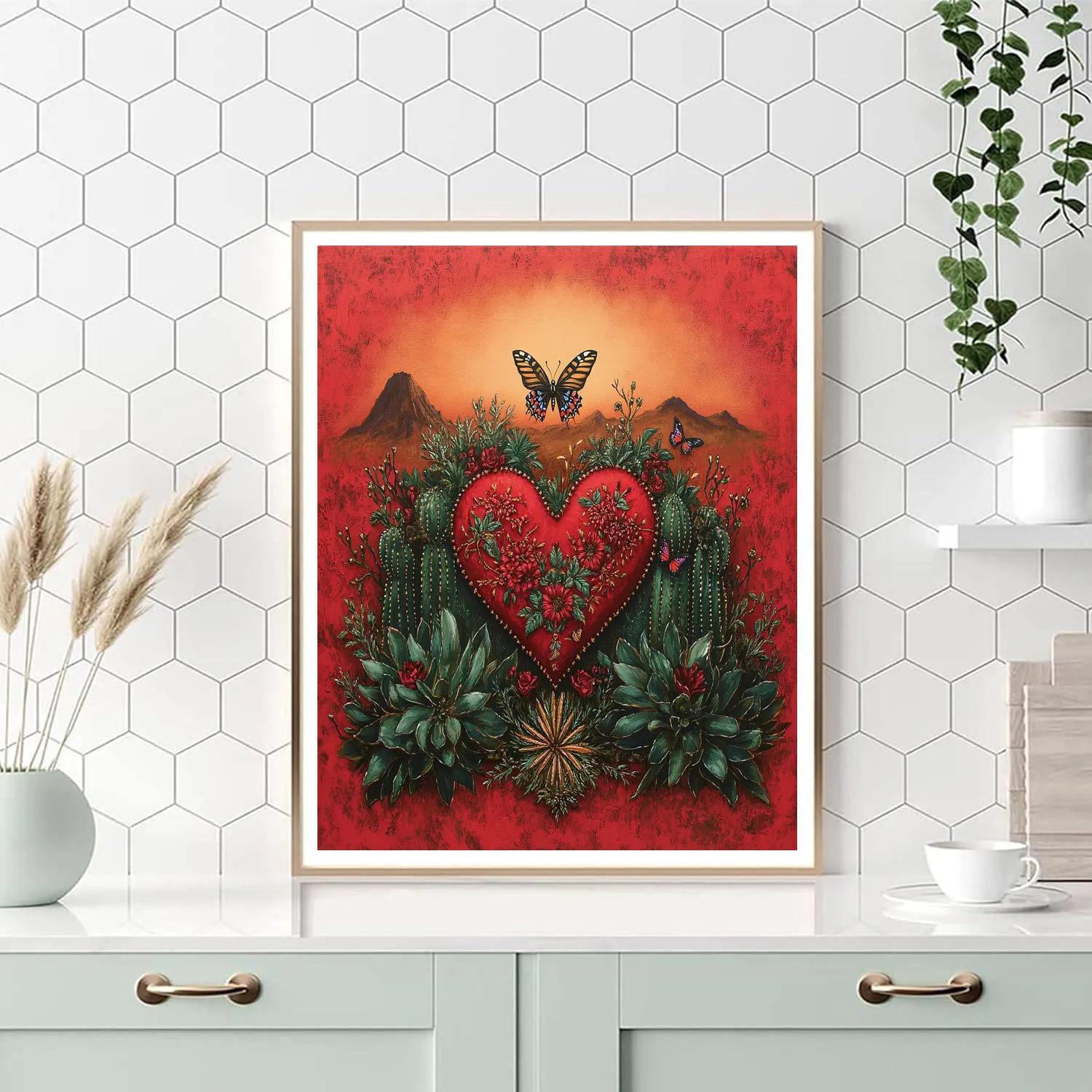 Frida Kahlo Inspired Resilient Heart painting number kit