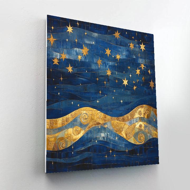 Gustav Klimt Inspired Ornamental Starry Night Canopy paint by color
