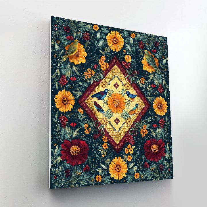 Frida Kahlo Inspired Botanical Mirrors Number painting