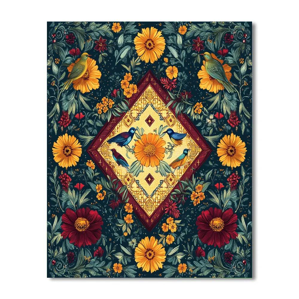 Frida Kahlo Inspired Botanical Mirrors Number painting