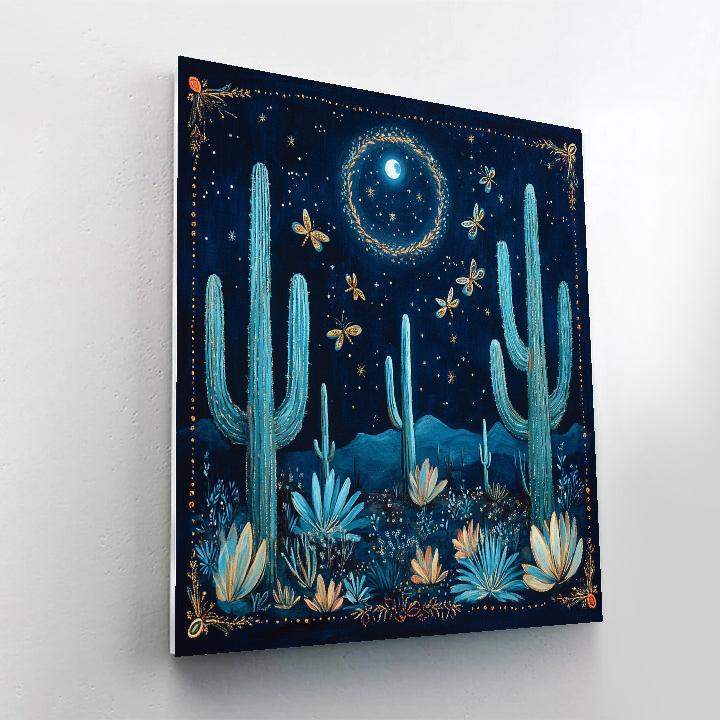 Frida Kahlo Inspired Moonlit Cactus Lullaby Numbered painting kits
