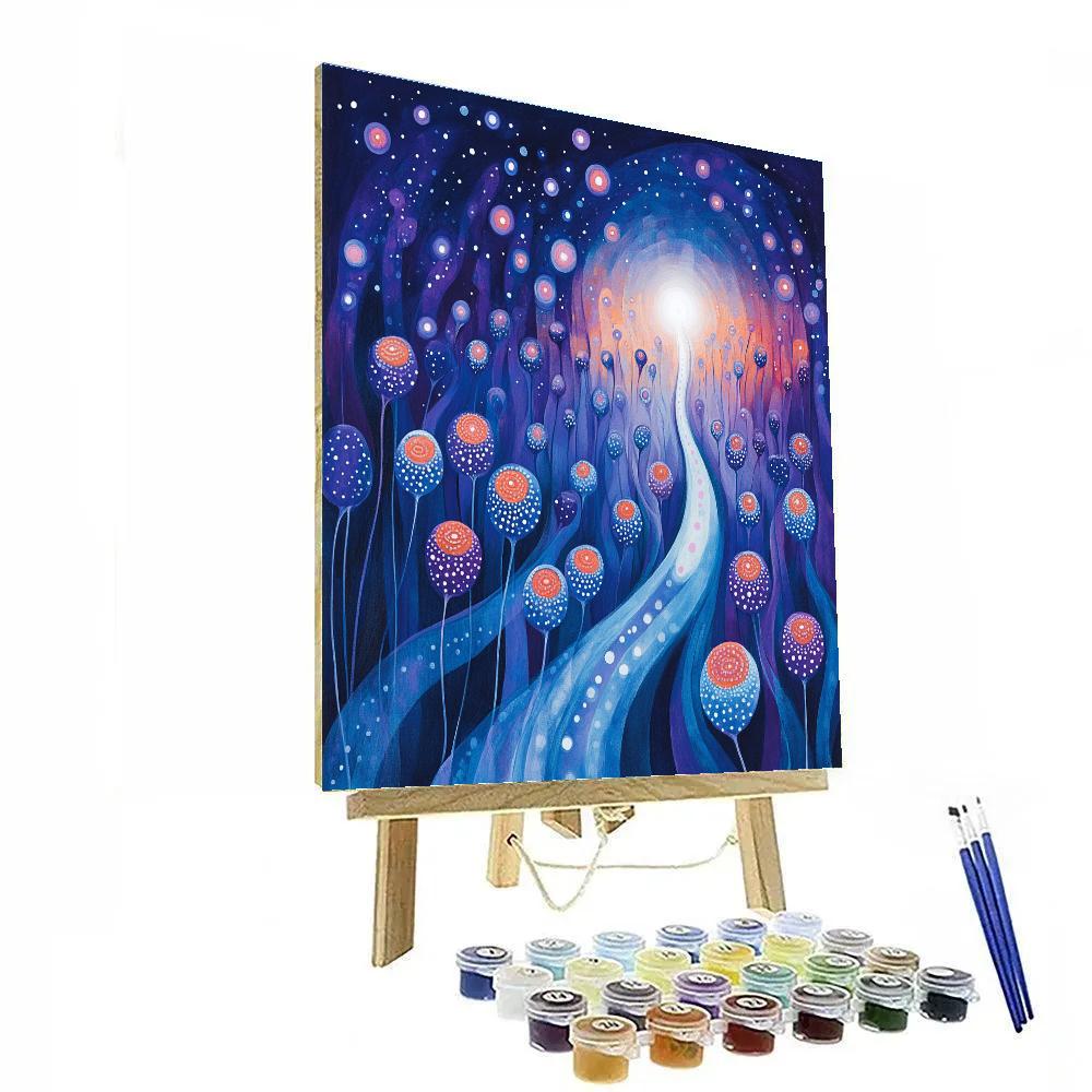 Yayoi Kusama Inspired Nebula Of Floating Pods Numbered painting kits