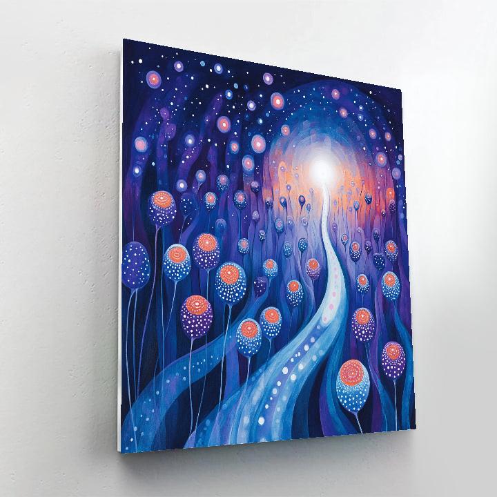 Yayoi Kusama Inspired Nebula Of Floating Pods Numbered painting kits