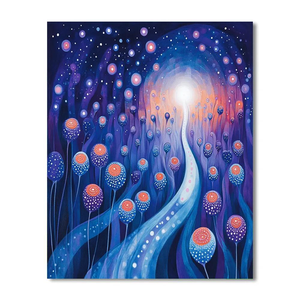 Yayoi Kusama Inspired Nebula Of Floating Pods Numbered painting kits